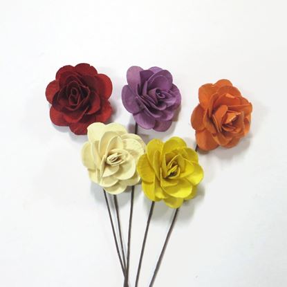 Obrázek Deco růže malá - barevná, na stonku (25ks)
