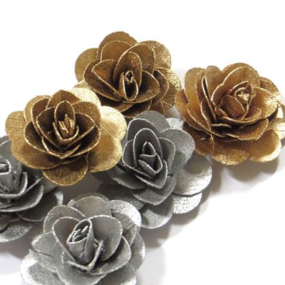 Obrázek Deco růže malá - zlatá, stříbrná (50ks)