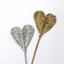 Obrázek Lata heart na stonku - zlatá, stříbrná (5ks)